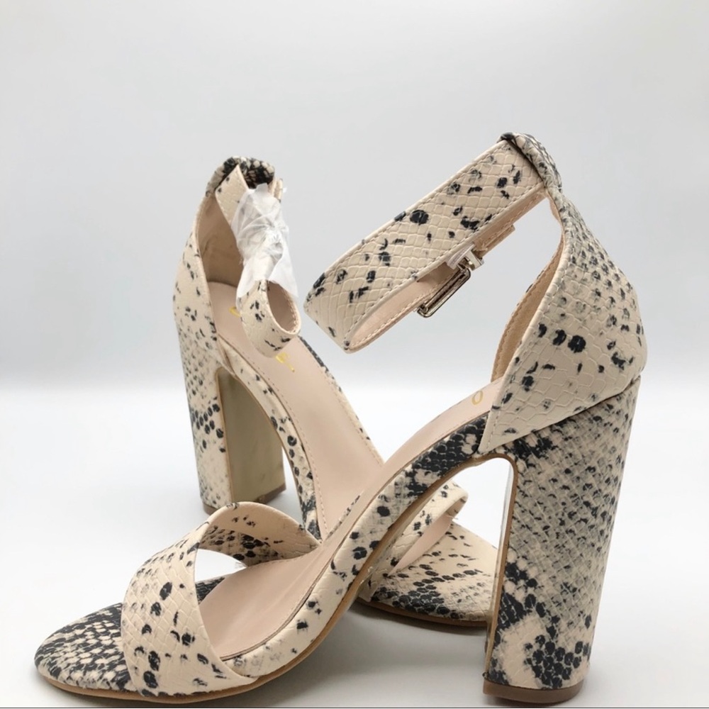 Lulu’s Taylor Ankle Strap Heel in Snake Print - Picture 2 of 10